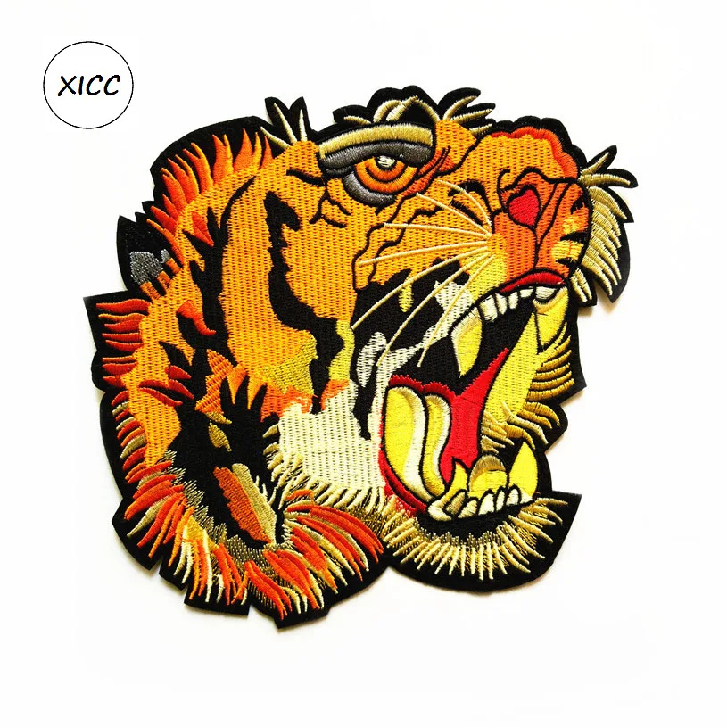 

Fierce beast Tiger middle size Windbreaker Coat Applique Hot Melt Adhesive Heat transfer print Patches For Clothing Pents DIY