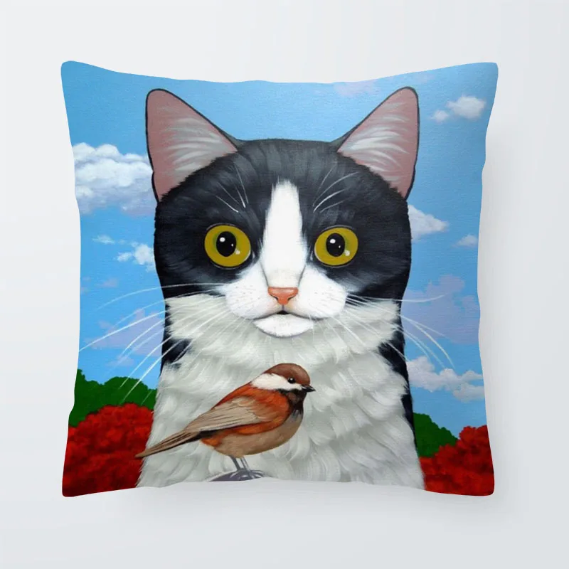 Забавная Милая подушка для кошек, сиамская кошка, пицца, мультяшная подушка, декор для гостиной, диван, маленькая супермягкая подушка, чехол - Цвет: 1