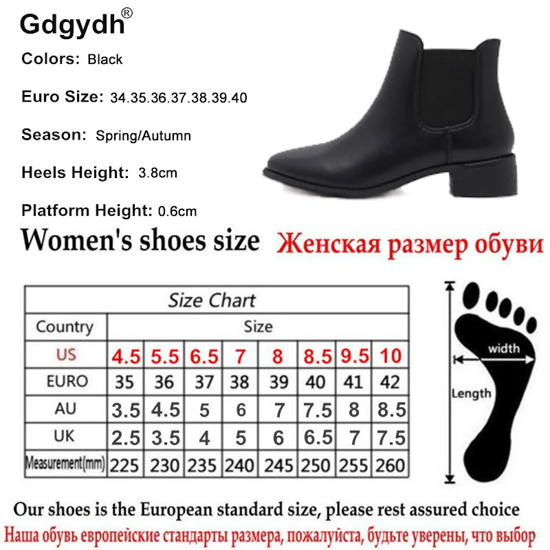 Женские укороченные ботильоны Gdgydh черные кожаные низкие хорошего качества на