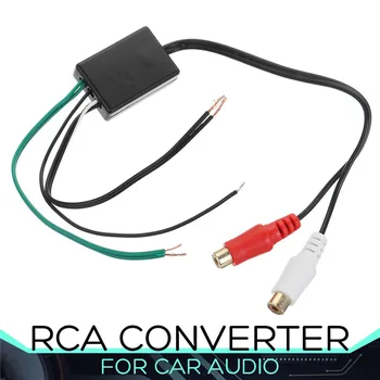 

12V Car Audiophile Audio Cable 2 RCA Converter universal Home Speaker Output to RCA Line Level Adapter