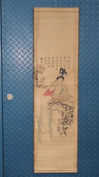 

China Old paper calligraphy Paintings Scrolls Chinese poems and Painting Collectible D1