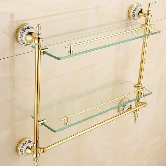 Free Shipping Bakala Fashionable Br Double Layer Bathroom Free Shipping Bakala Fashionable Br Double Layer Bathroom Accessories Gilded Rack 5513k