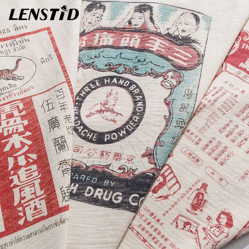 LENSTID 2019 Harajuku Мужская футболка в китайском стиле с принтом уличная хип хоп летняя
