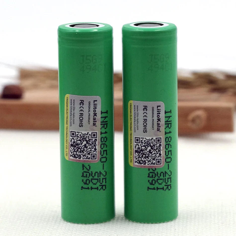 

Liitokala 2PCS rechargeable battery 18650 25R 2500mAh lithium battery 20A continuous discharge power supply