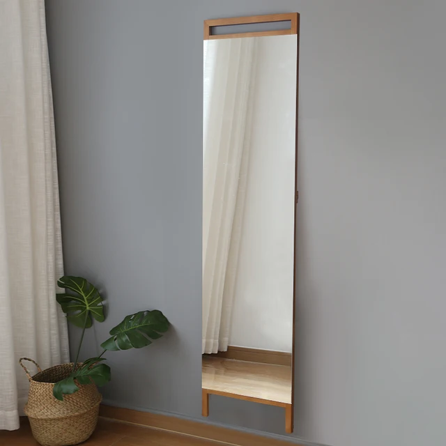 Solid Wood Dressing Mirror Full Length Body Bedroom Solid Wood Dressing Mirror Full Length Body Bedroom Floor Makeup Bracket Wall