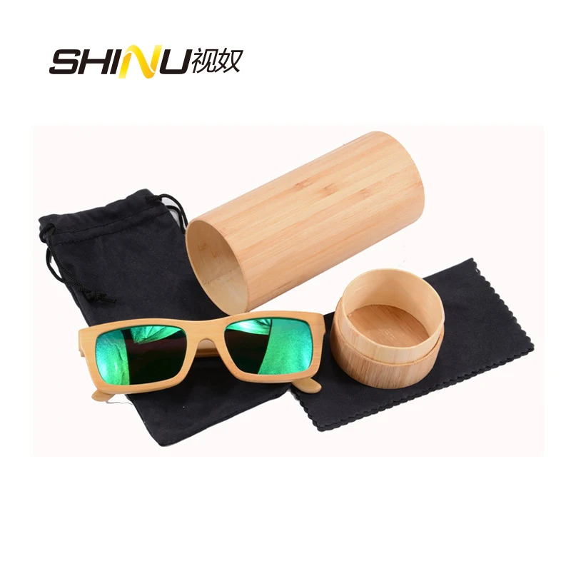 Ретро природа бамбуковые солнцезащитные очки с оригинальным бамбуком Деревянный чехол чисто ручной работы для мужчин и женщин Oculos de sol Z6033
