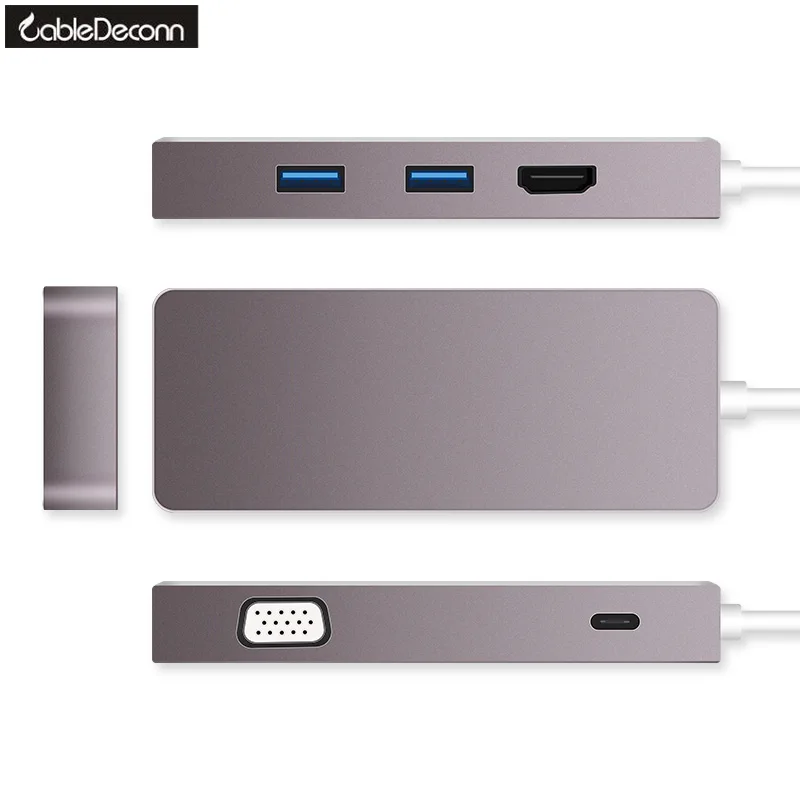 USB C HUB type c к hdmi vga Мульти usb3.0 адаптер док станция Thunderbolt 3 Зарядка для MacBook Pro Samsung Galaxy