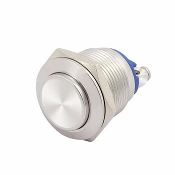 

AC250V 3A 19mm 0.75" Thread Dia High Round Cap Stainless Steel Metal Momentary Push Button Switch Screw Terminals