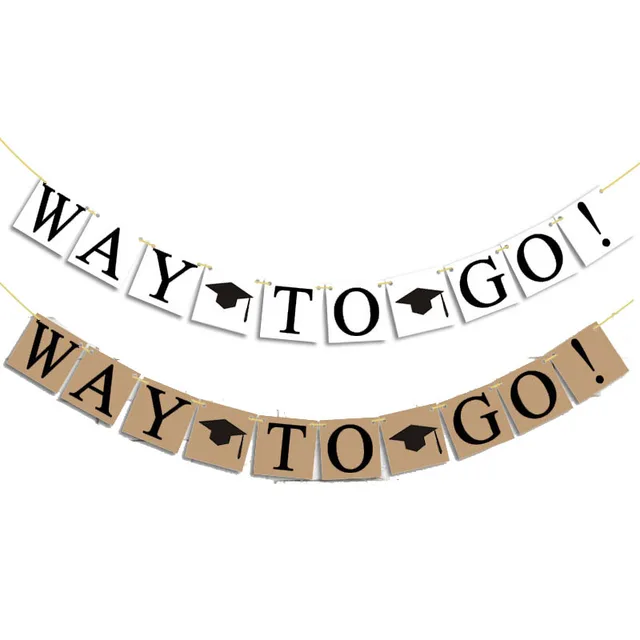 way to go bunting banner graduation party graduation kraft paper