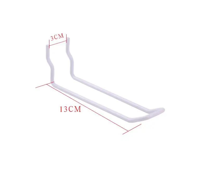 Супермаркет Розничные полки отверстие крючок настенный Подставка-дисплей металлический крючок полка общая вешалка настенное крепление для полок крюк стойки - Цвет: White