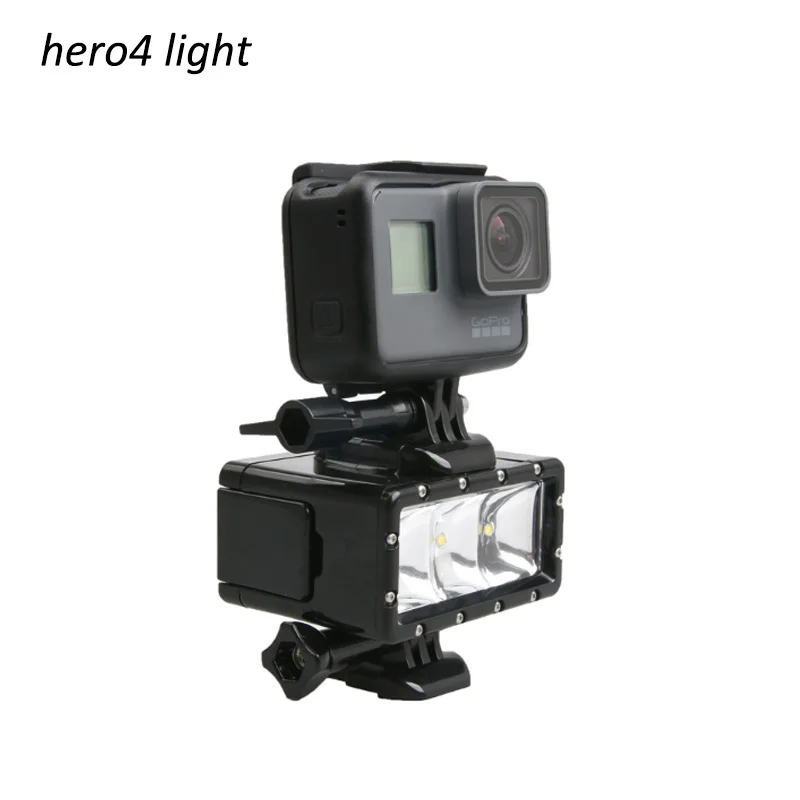 Подводный светодиодный светильник Go Pro 30 м для дайвинга(2 батареи GoPro 4) для GoPro Hero 5 3+ 4 4S XiaoMi yi 4K SJCAM аксессуар