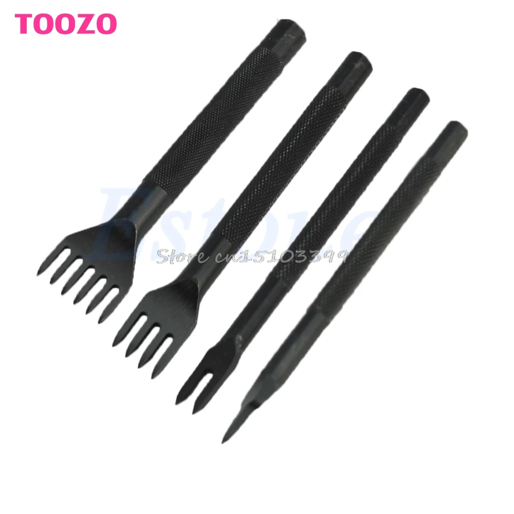 

1/2/4/6 Prong Leather Craft Tools Black Hole Punches Stitching Tool