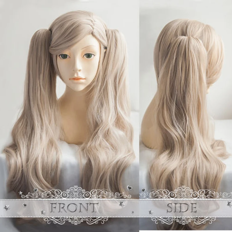 

Persona 5 Anne Takamaki Wig Heat Resistant Sythentic Hair Cosplay Costume Wig With 2 Ponytails Halloween Party Wigs