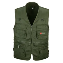 Men Multi-Pocket Classic Waistcoat Male Sleeveless Unloading Solid Coat Work Vest Photographer Tactical Male Fishing Vest,GA132 multi pocket tactical vest black male vest outdoor male cs field equipment breathable mesh