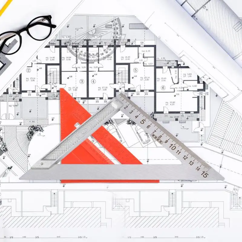 Треугольная линейка 90 градусов из Нержавеющей Стали Скоростной квадратный транспортир деревообрабатывающие столярные горизонтальные измерения инструменты для рисования