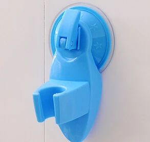 Милые яркие цвета Полезная супер всасывающая душевая головка распылитель Подставка Кронштейн держатель кран настенное крепление Регулируемая присоска для ванной комнаты - Цвет: blue