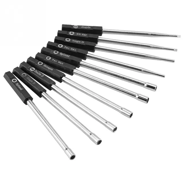 10 PCS Carburetor Adjustment Set Screwdriver Card Tool Splined Pacman Double D Type magnetizer demagnetizer bithouder