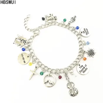 

HBSWUI Wholesale Free shipping 20pcs a lot Sound of Music charm Bracelets HZAIMEIB07