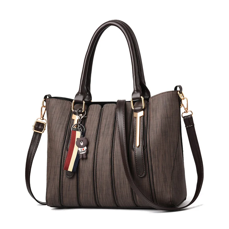 Women Handbag Stitching Style Bolsos Mujer Luxury Handbags Women Bag Designer Bear Pendant Crossbody Bag Sac A Main Totes SS7143 (2)