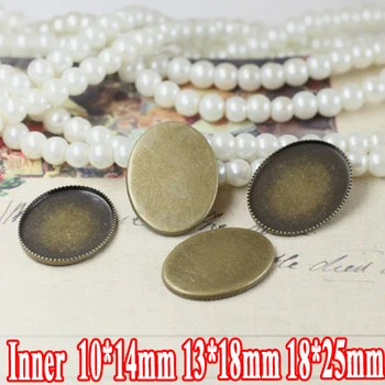 

50PCS Antique Bronze Teeth edge Pendant Blanks with inner 10*14/13*18/18*25mm Bezel Setting Tray for Cameo Cabochon