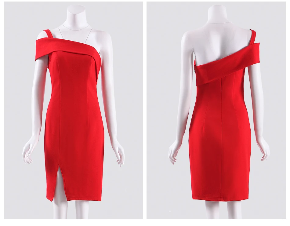 Красное короткое платье размера плюс, новинка, красивое Новогоднее красное официальное платье, модное, EP05852, с разрезом, с открытой спиной, сексуальные коктейльные платья Vestidos