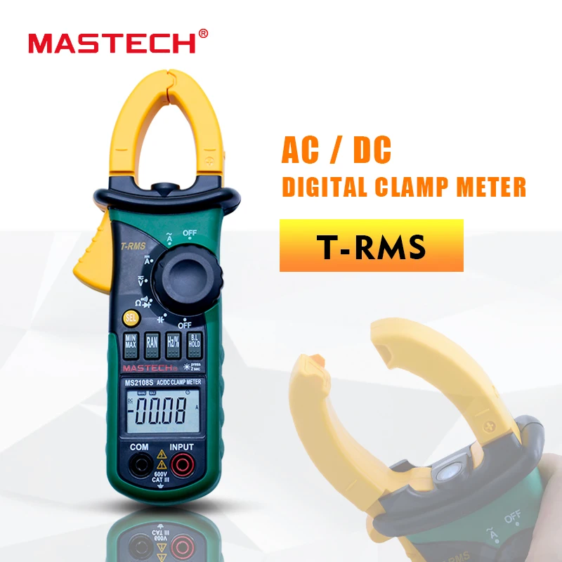 MASTECH MS2108S Digital Clamp Meter AC DC Current True RMS multimeter Capacitance Frequency Inrush Current Tester MASTECH MS2108S Digital Clamp Meter AC DC Current True RMS multimeter Capacitance Frequency Inrush Current Tester