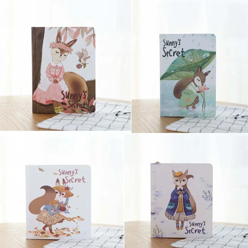 

New Cute Notebook Hard Surface Copy Cover 128 Sheets Sunny Secret Notebook Color Notepad Book Note book Office School Supplies