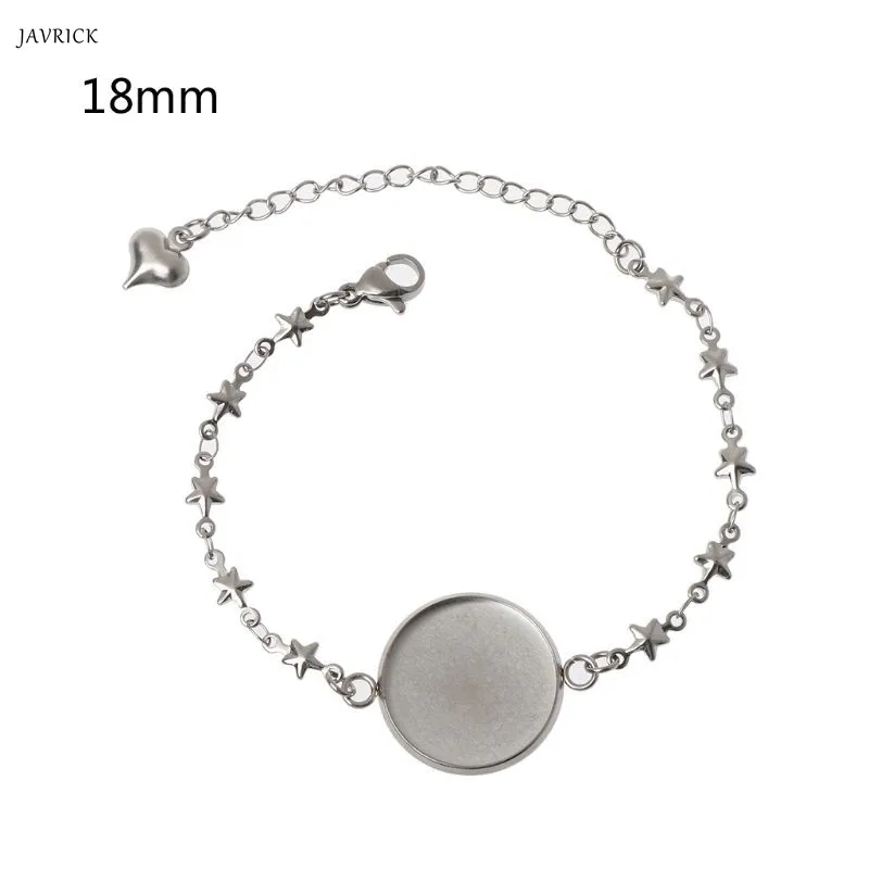 

2019 New Fashion Bangle Bracelets Stainless Steel Round Cabochon Disc Blank Setting Bezel Pad DIY Jewelry Accessories