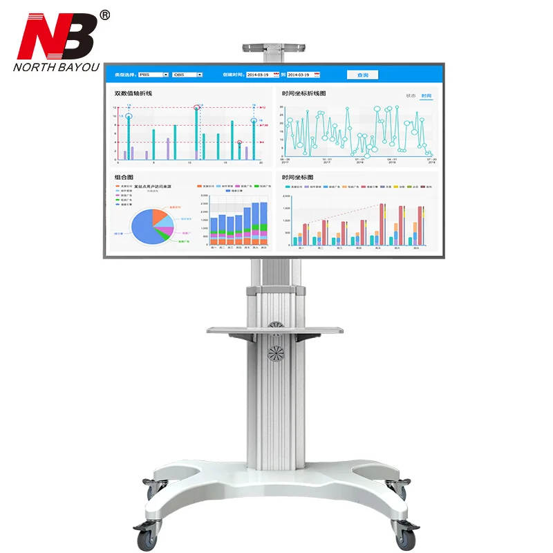 Алюминиевая напольная тележка NB AVF1500 60 1P 45 70 дюймов для ЖК телевизора тормозная