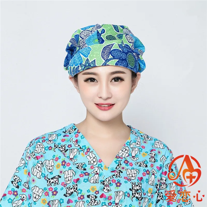 2018 NEW fashion Doctor cap print hospital surgery cap male nurse cap