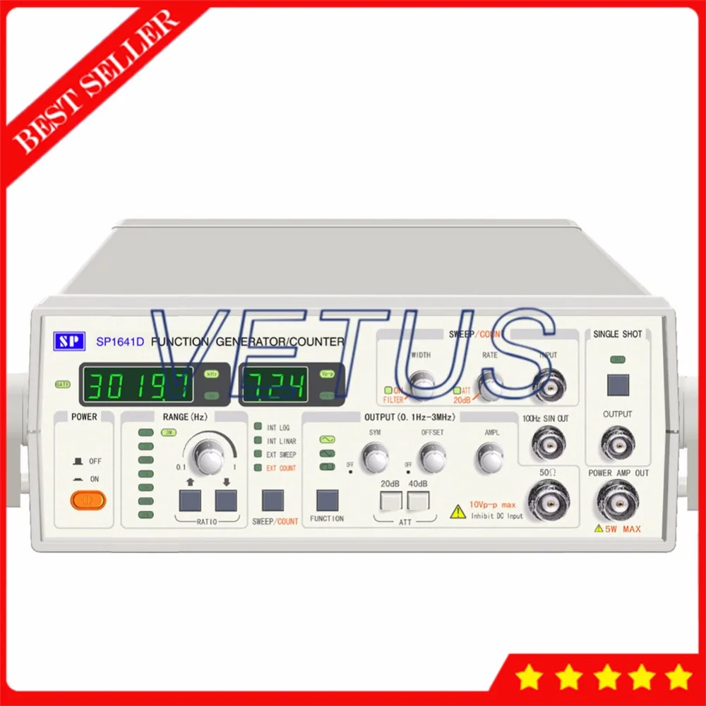 

SP1641D Large-scale integrated circuits Digital Frequency Counter with fully functional output protection Signal Generator