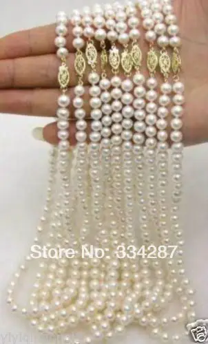 

WHOLESALE 10PC 7-8MM WHITE AKOYA CULTURED PEARL NECKLACE 17