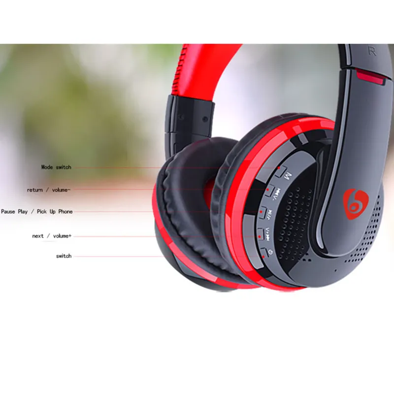 Большие Bluetooth наушники TOPROAD беспроводные обручи стереогарнитура с поддержкой FM