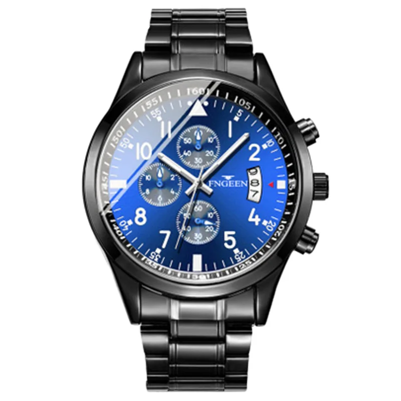 

Fngeen Fashion Black Wrist Watch Mens Top Brand Luxury Famous Male Clock Date Quartz Watch Wristwatch