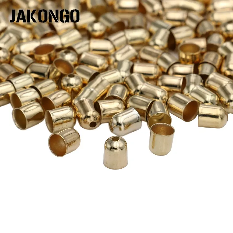 JAKONGO золотой цвет концевые Заглушки для бус Ювелирных изделий DIY кожаный браслет