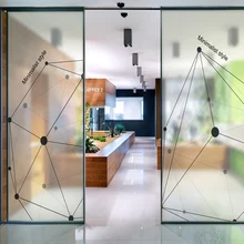 Стеклянная Взрывозащищенная пленка электростатическая пленка креативная Защита окружающей среды съемные офисные наклейки раздвижные двери-84