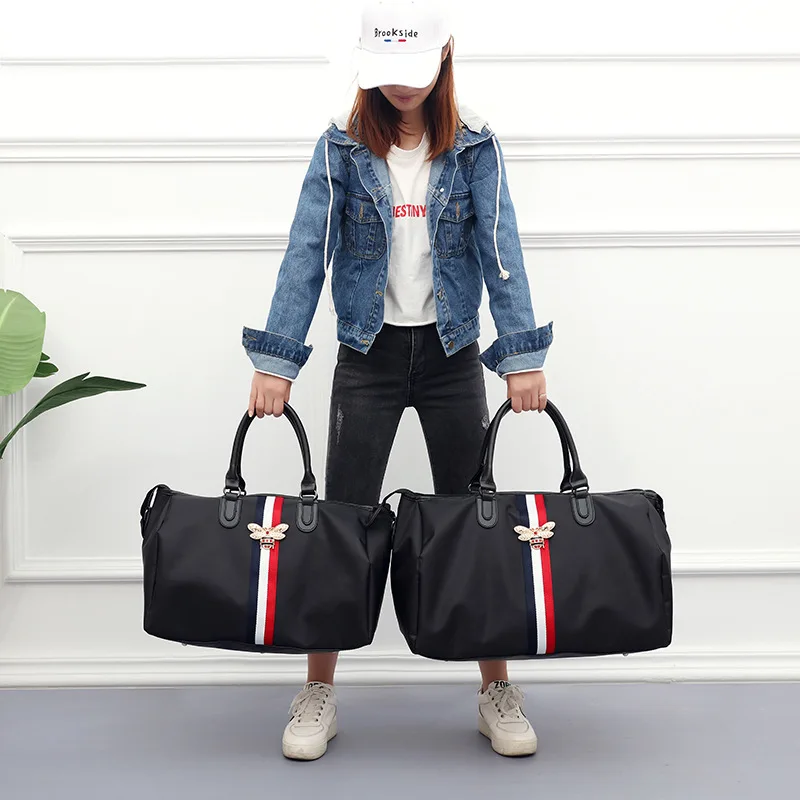 

High Quality Unisex Luxury Brand Travel Bags Large Capacity Hand Luggage Traveling Bee Bag Fashion Women Weekend Handbags
