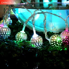 2.2 м 20 светодиодов Праздничные огни Металл 2.5 см шары Свет Строка Фонари лампы mulitcolor Рождественский гирлянды фея свадебные DA