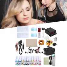 Полный набор тату-машин для начинающих, источник питания для тату, чернила, иглы для татуировки, шейдерный лайнер, машина для перманентного изготовления