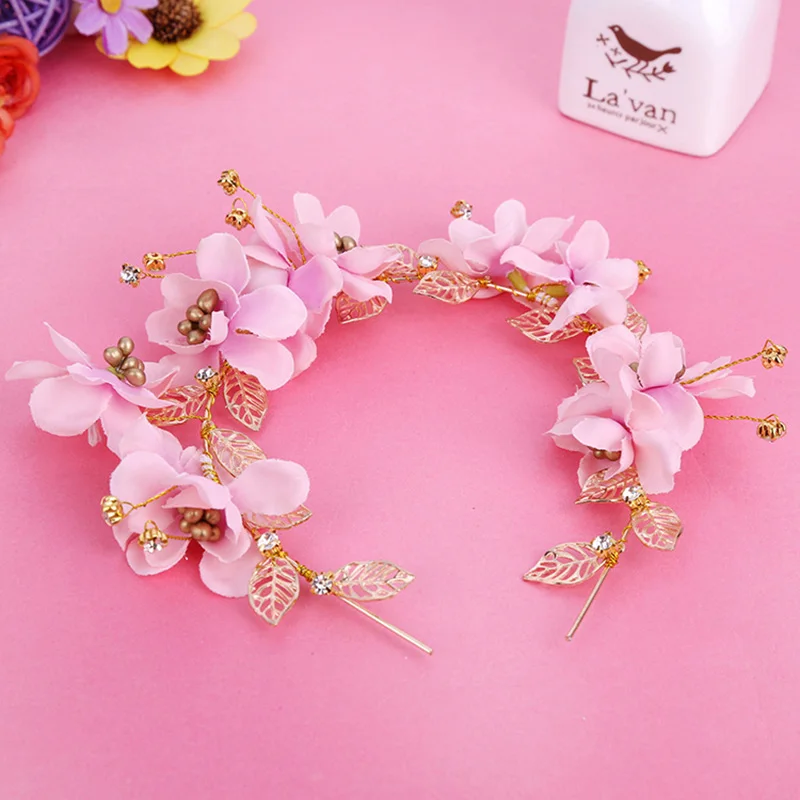 Buy Pink flower wedding accessories wholesale bridal
