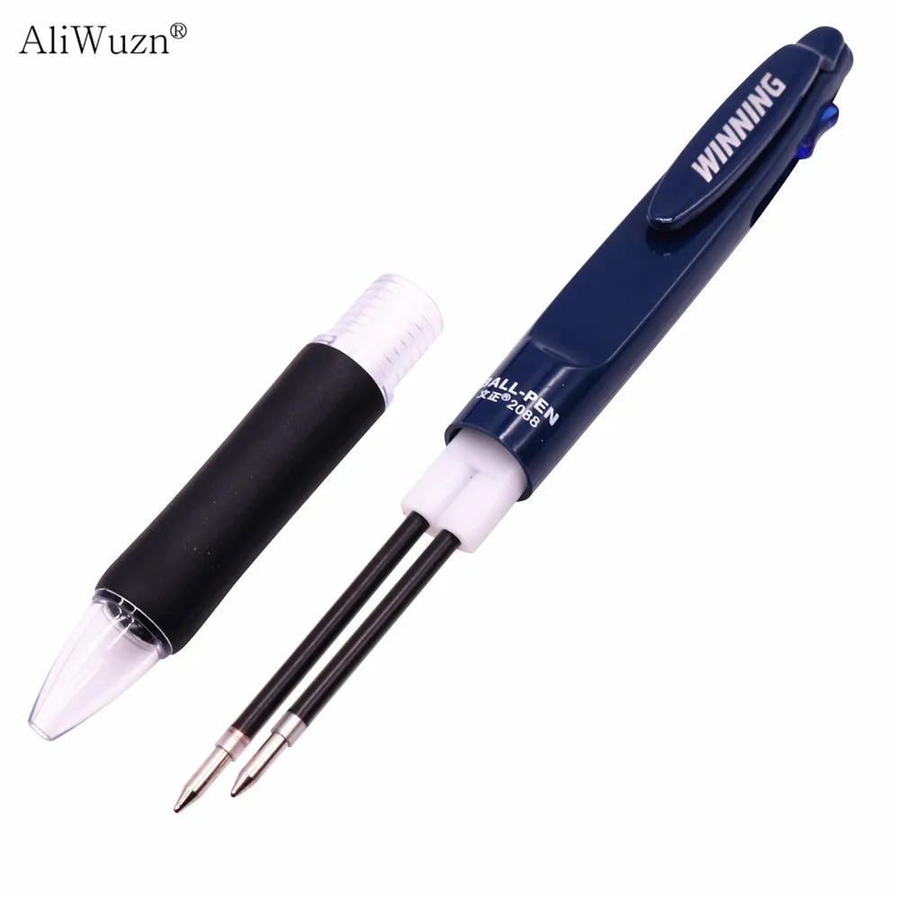 20 шт., шариковая ручка с двумя заправками, красный и синий наконечник для заправки, 0,7 мм, многофункциональная шариковая ручка для студенческого офиса