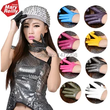 Женские перчатки для ночного клуба и бара, сексуальные варежки, женские перчатки для танцев на половину руки, перчатки из искусственной кожи