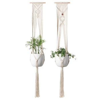

CSS Macrame Plant Hanger Hanging Planter Wall Art Home Decor 46 Inches, Set Of 2