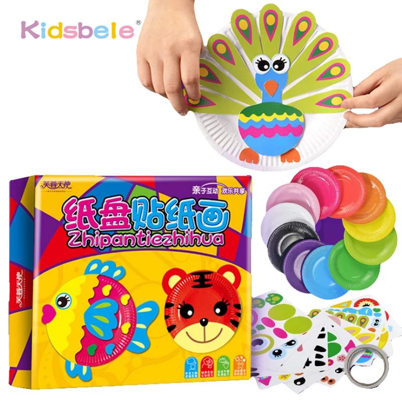 

Children Handmade Paste Toy Creative DIY Animal 3D Paper Tray Sticker Colorful Hand Eye Exercise Early Learning Education Toy