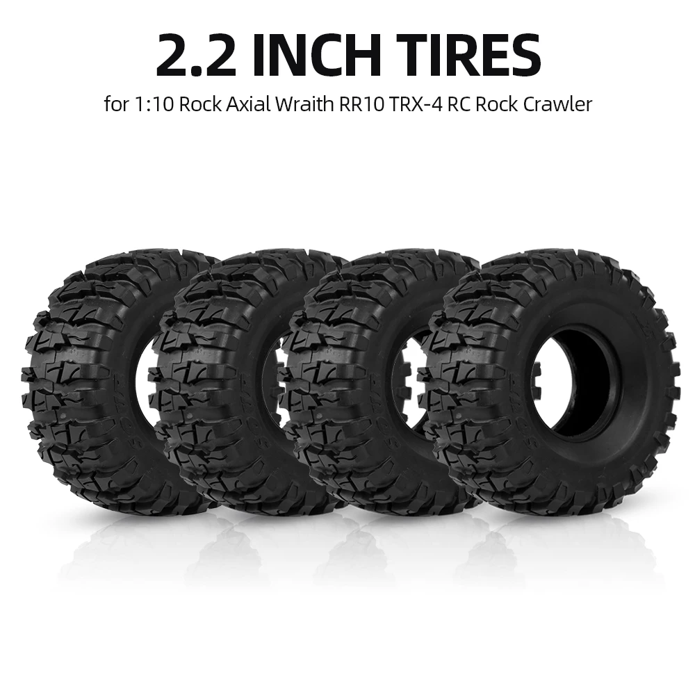 Новинка 4 шт. шины для гусеницы 2 дюйма 133 мм 1/10 RC 1:10 Rock Axial Wraith RR10 Crawler Jeep Truck|Детали и