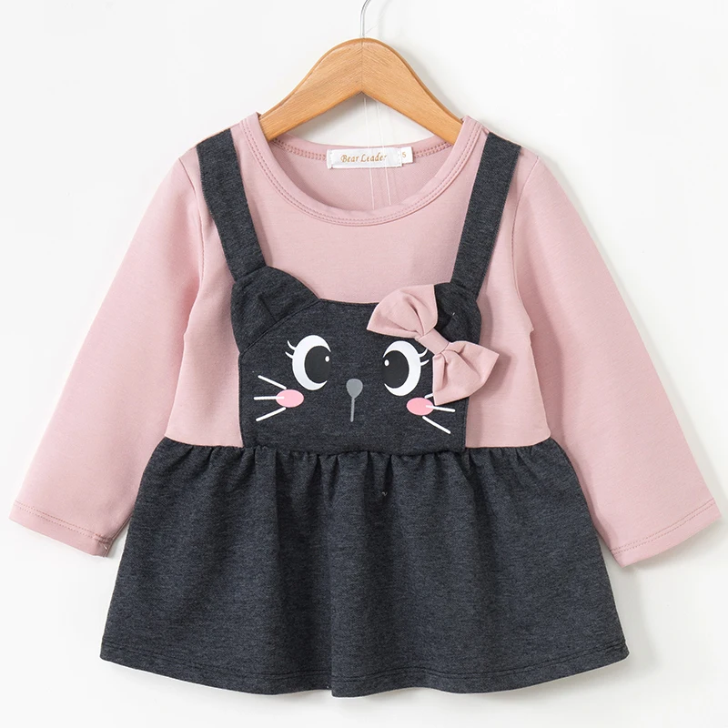 Mayfair Cabin/платье для маленьких девочек новое осеннее платье для малышей платье принцессы с длинными рукавами+ рюкзак с ананасами, детская одежда - Цвет: AX898 pink