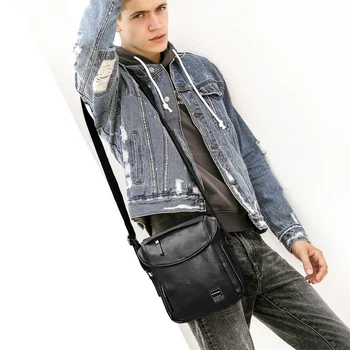 

Crossbody Bag Leather Shoulder Bag Casual Black