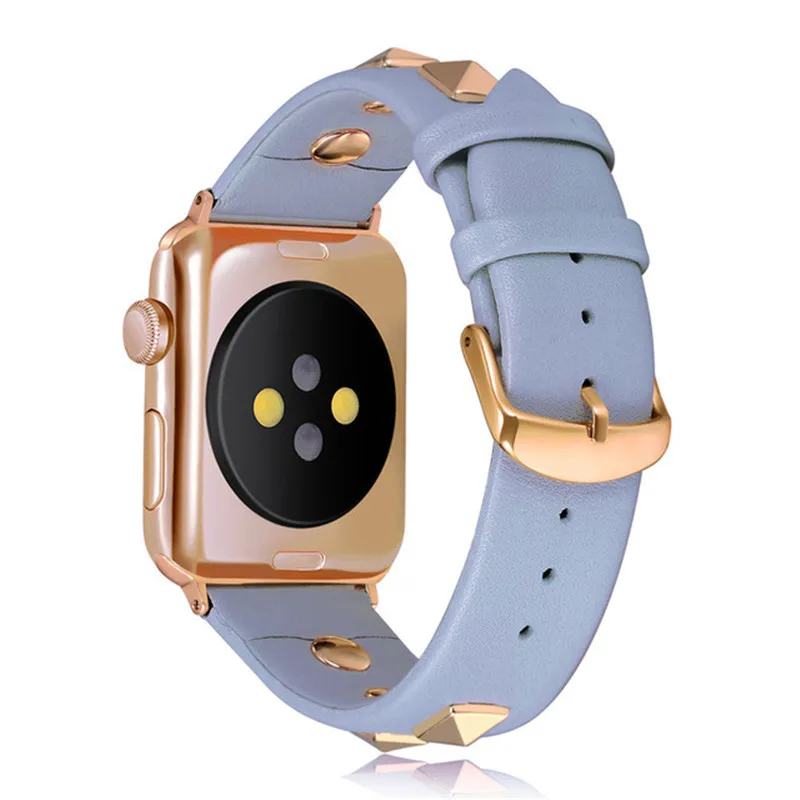 Шипованный кожаный ремешок для apple watch серии 4 3 2 1 Swift rockstud ремешок для iWatch наручные часы в стиле панк ручной работы дизайн