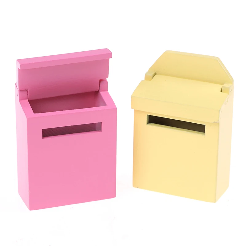 

1:12 Mini Wood Small Mailbox Dollhouse Miniatures Accessories Doll House Wooden Mailbox Miniature DIY Doll Furniture