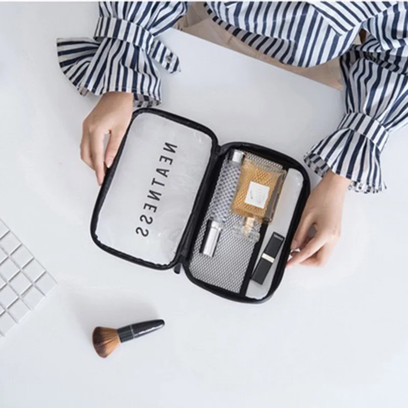 ETya شفافة التجميل أكياس Neceser حقيبة ماكياج محمولة المرأة الأزياء PVC الحقيبة السفر المنظم مستحضرات التجميل حقيبة مستحضرات تجميل